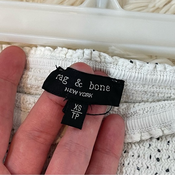 RAG & BONE Aster Pinstripe Strapless Dress smocked top cotton viscose pocket XS - Picture 6 of 7